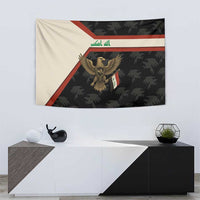 Iraq Golden Eagle Emblem Tapestry with Flag Stripes and National Arabic Script Design - Wonder Print Shop