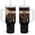 Iraq Golden Eagle Emblem Tumbler With Handle with Flag Stripes and National Arabic Script Design - Wonder Print Shop