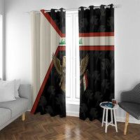 Iraq Golden Eagle Emblem Window Curtain with Flag Stripes and National Arabic Script Design - Wonder Print Shop