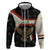 Iraq Golden Eagle Emblem Zip Hoodie with Flag Stripes and National Arabic Script Design - Wonder Print Shop