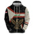 Iraq Golden Eagle Emblem Zip Hoodie with Flag Stripes and National Arabic Script Design - Wonder Print Shop