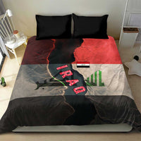 Iraq Flag Texture Bedding Set with Golden Eagle Emblem and Cracked Earth Background Design - Wonder Print Shop