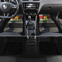 Iraq Flag Texture Car Mats with Golden Eagle Emblem and Cracked Earth Background Design - Wonder Print Shop