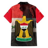 Iraq Flag Texture Family Matching Tank Maxi Dress and Hawaiian Shirt with Golden Eagle Emblem and Cracked Earth Background Design - Wonder Print Shop