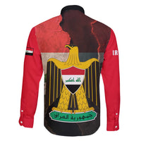 Iraq Flag Texture Family Matching Tank Maxi Dress and Hawaiian Shirt with Golden Eagle Emblem and Cracked Earth Background Design - Wonder Print Shop