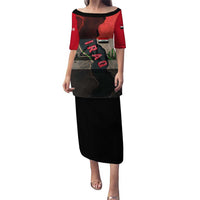 Iraq Flag Texture Puletasi with Golden Eagle Emblem and Cracked Earth Background Design - Wonder Print Shop