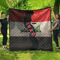 Iraq Flag Texture Quilt with Golden Eagle Emblem and Cracked Earth Background Design - Wonder Print Shop