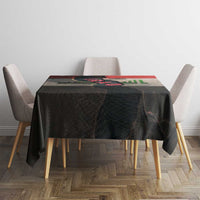 Iraq Flag Texture Tablecloth with Golden Eagle Emblem and Cracked Earth Background Design - Wonder Print Shop