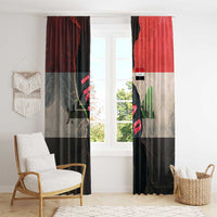 Iraq Flag Texture Window Curtain with Golden Eagle Emblem and Cracked Earth Background Design - Wonder Print Shop