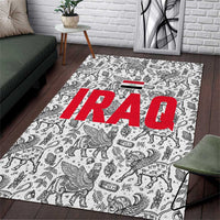 Iraq Ancient Mesopotamian Lamassu Area Rug with Mythical Motif Design - Wonder Print Shop
