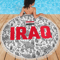 Iraq Ancient Mesopotamian Lamassu Beach Blanket with Mythical Motif Design - Wonder Print Shop