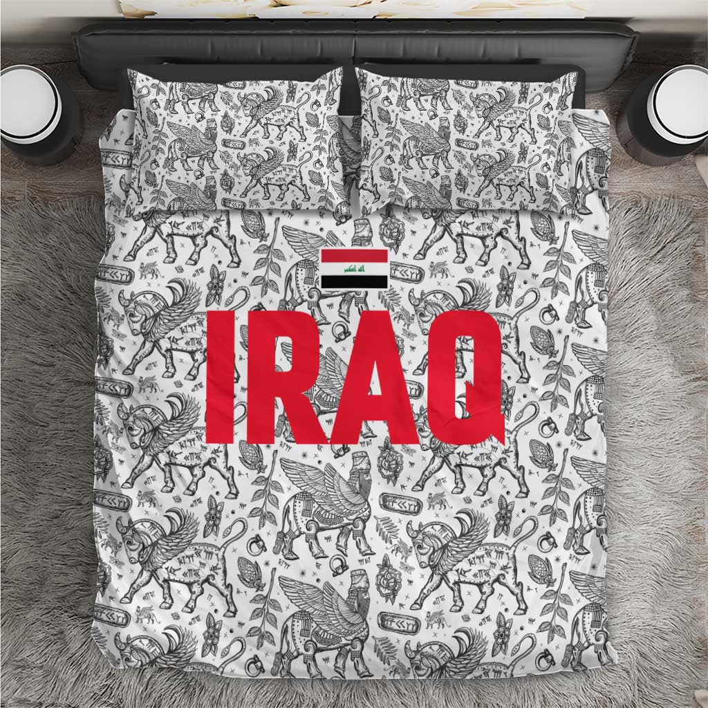 Iraq Ancient Mesopotamian Lamassu Bedding Set with Mythical Motif Design - Wonder Print Shop