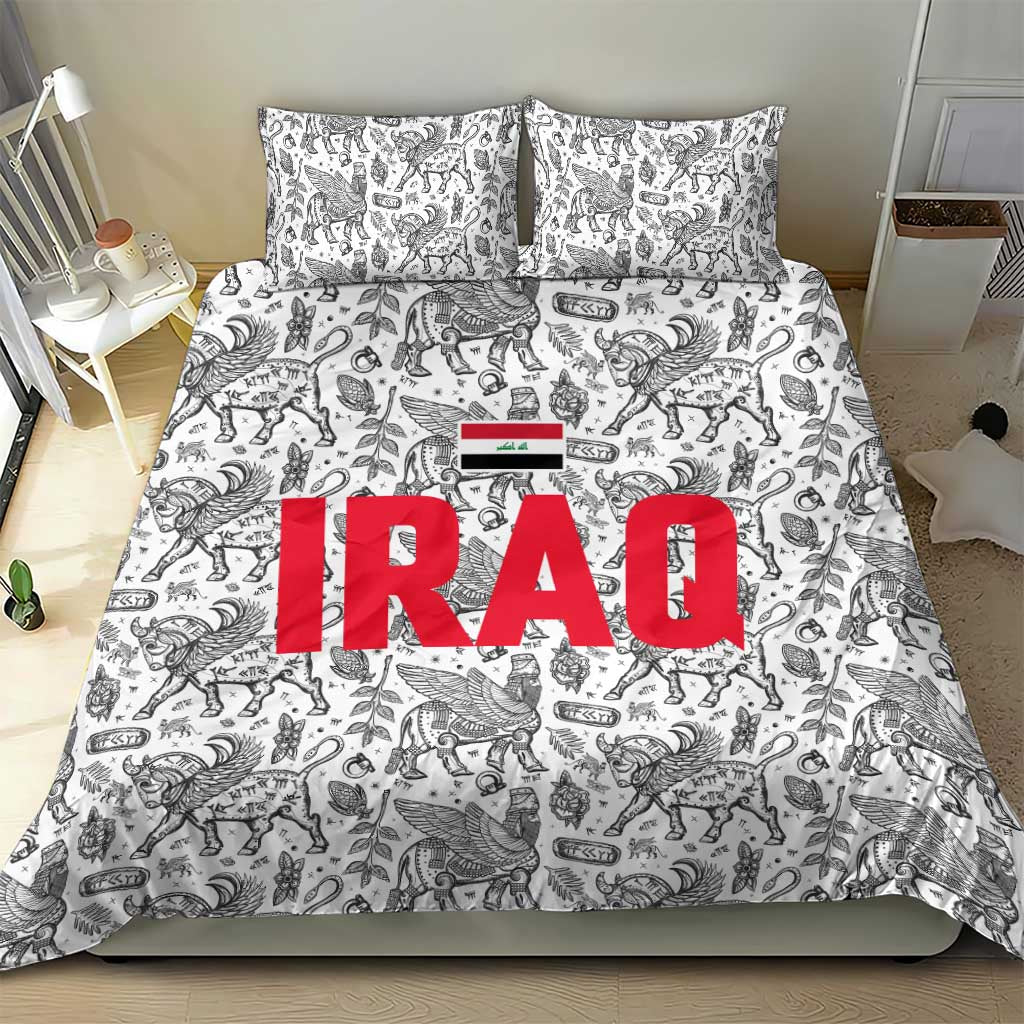 Iraq Ancient Mesopotamian Lamassu Bedding Set with Mythical Motif Design - Wonder Print Shop