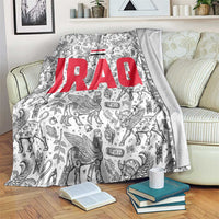 Iraq Ancient Mesopotamian Lamassu Blanket with Mythical Motif Design - Wonder Print Shop