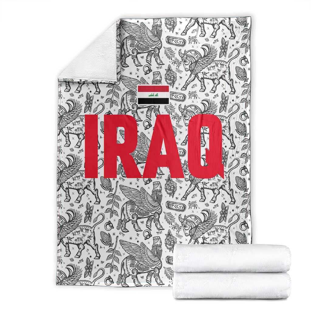 Iraq Ancient Mesopotamian Lamassu Blanket with Mythical Motif Design - Wonder Print Shop