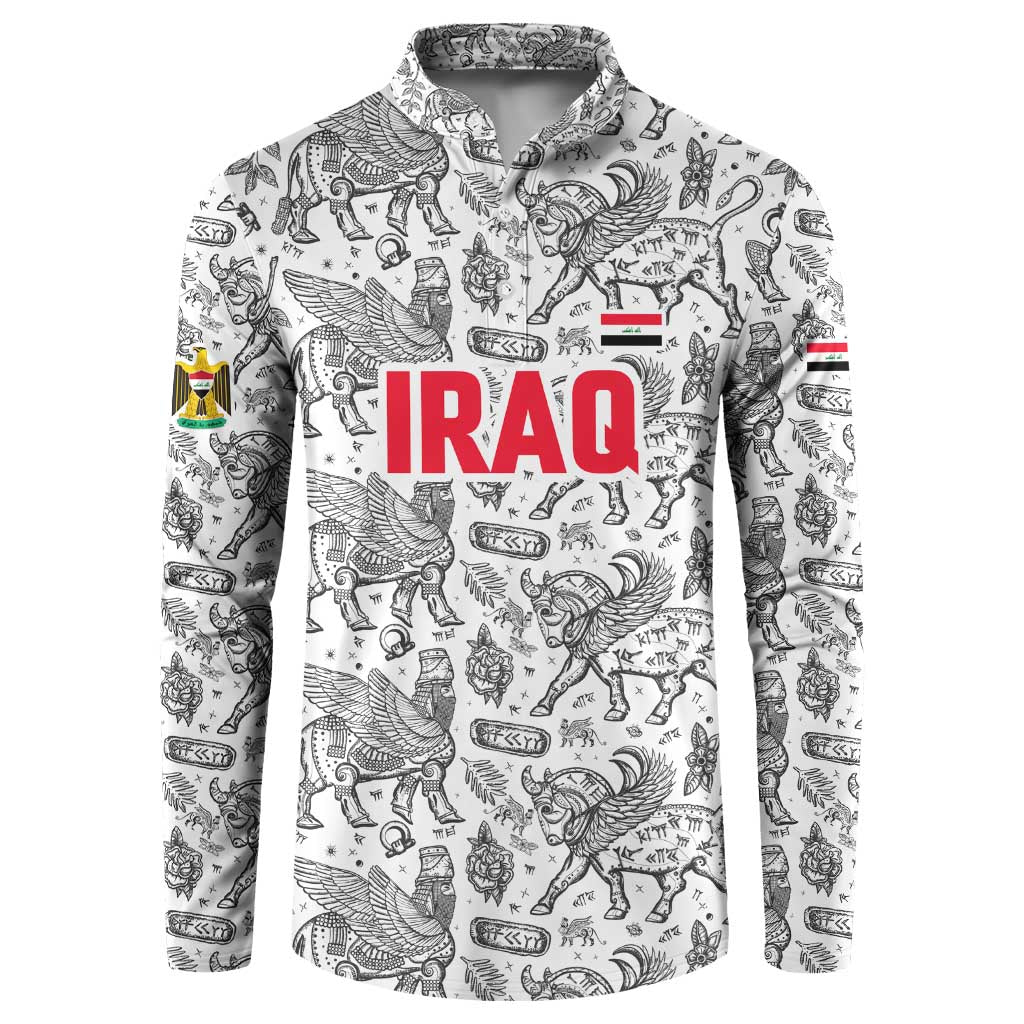 Iraq Ancient Mesopotamian Lamassu Button Sweatshirt with Mythical Motif Design - Wonder Print Shop