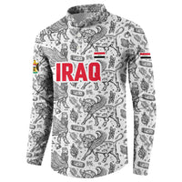 Iraq Ancient Mesopotamian Lamassu Button Sweatshirt with Mythical Motif Design - Wonder Print Shop