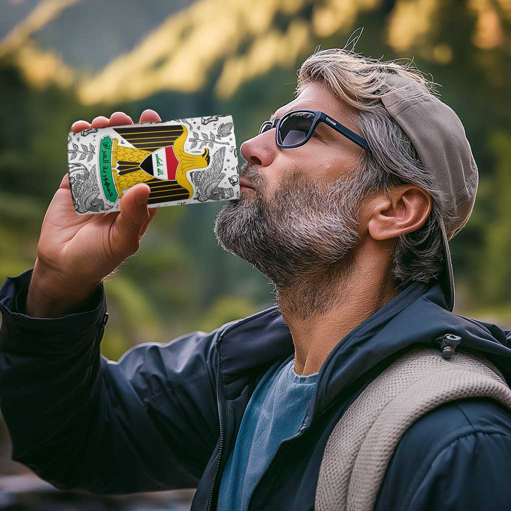 Iraq Ancient Mesopotamian Lamassu 4 in 1 Can Cooler Tumbler with Mythical Motif Design - Wonder Print Shop