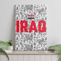 Iraq Ancient Mesopotamian Lamassu Canvas Wall Art with Mythical Motif Design - Wonder Print Shop