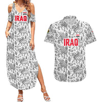 Iraq Ancient Mesopotamian Lamassu Couples Matching Summer Maxi Dress and Hawaiian Shirt with Mythical Motif Design - Wonder Print Shop