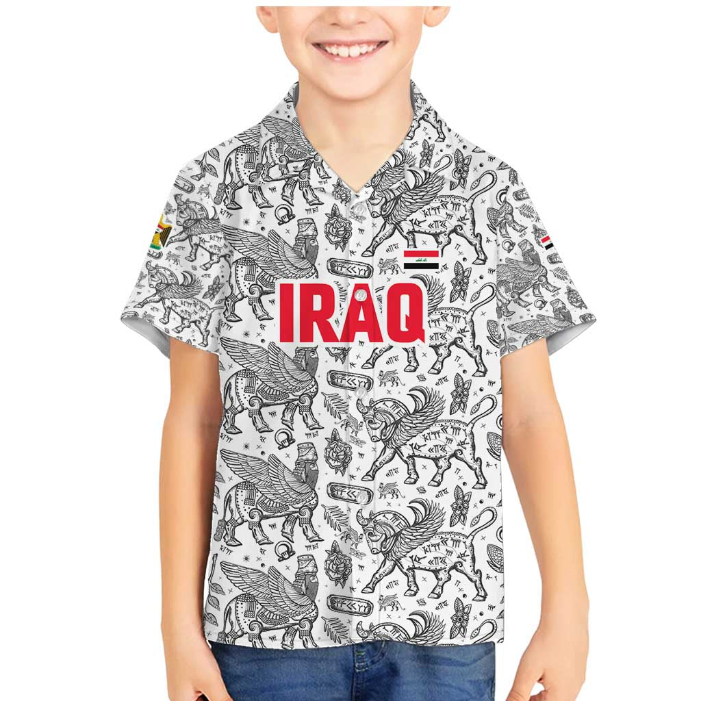 Iraq Ancient Mesopotamian Lamassu Family Matching Mermaid Dress and Hawaiian Shirt with Mythical Motif Design - Wonder Print Shop