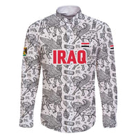 Iraq Ancient Mesopotamian Lamassu Family Matching Off Shoulder Maxi Dress and Hawaiian Shirt with Mythical Motif Design - Wonder Print Shop