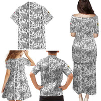 Iraq Ancient Mesopotamian Lamassu Family Matching Puletasi and Hawaiian Shirt with Mythical Motif Design - Wonder Print Shop
