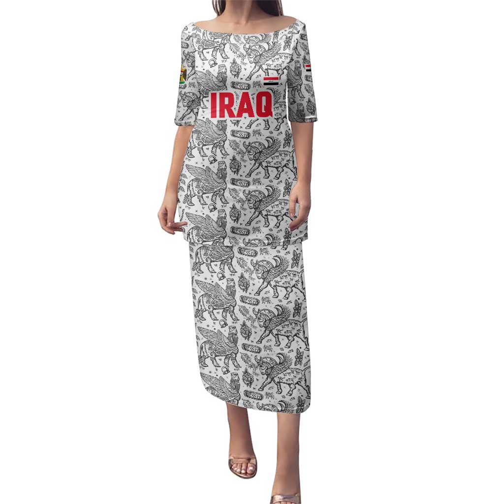 Iraq Ancient Mesopotamian Lamassu Family Matching Puletasi and Hawaiian Shirt with Mythical Motif Design - Wonder Print Shop