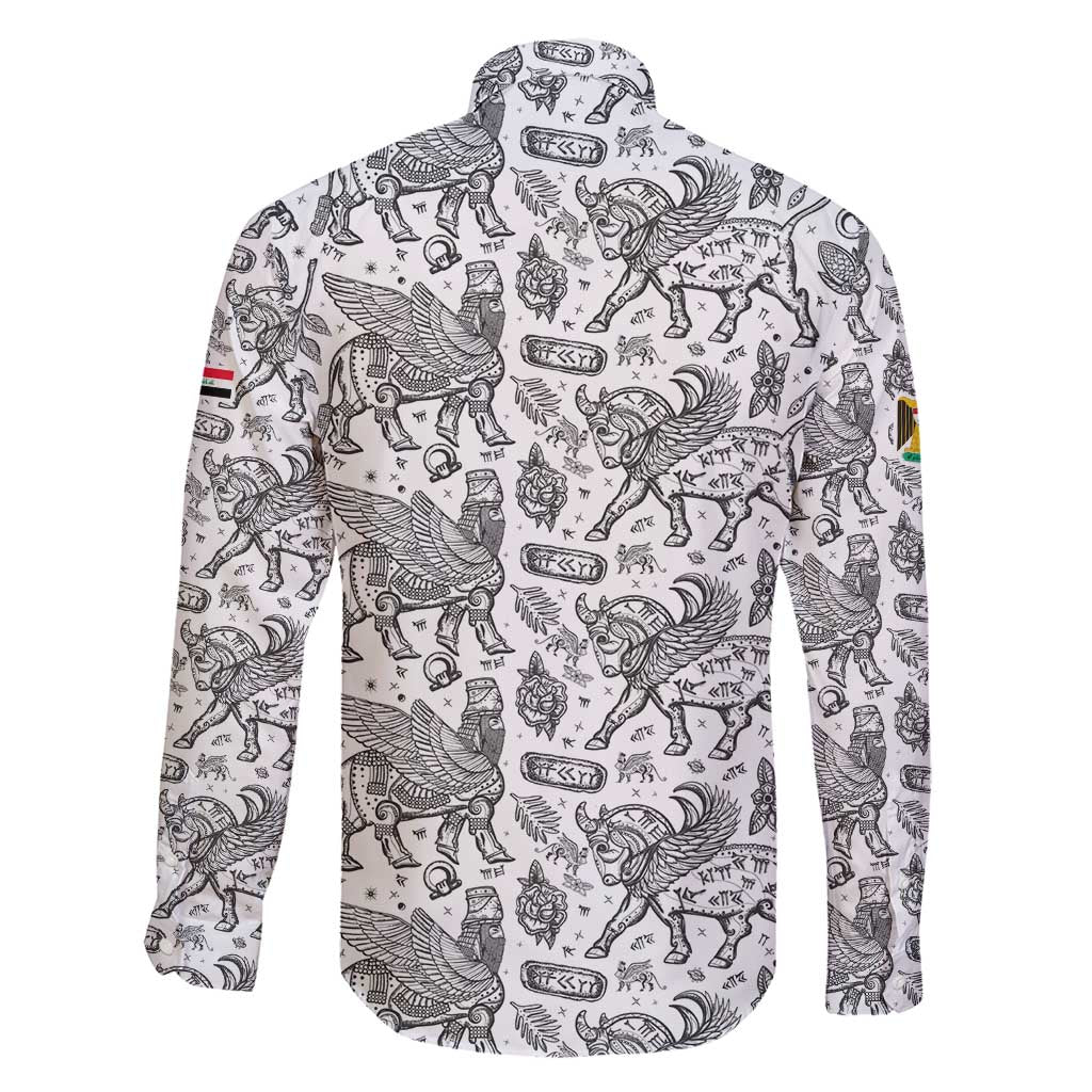 Iraq Ancient Mesopotamian Lamassu Family Matching Short Sleeve Bodycon Dress and Hawaiian Shirt with Mythical Motif Design - Wonder Print Shop