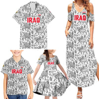 Iraq Ancient Mesopotamian Lamassu Family Matching Summer Maxi Dress and Hawaiian Shirt with Mythical Motif Design - Wonder Print Shop