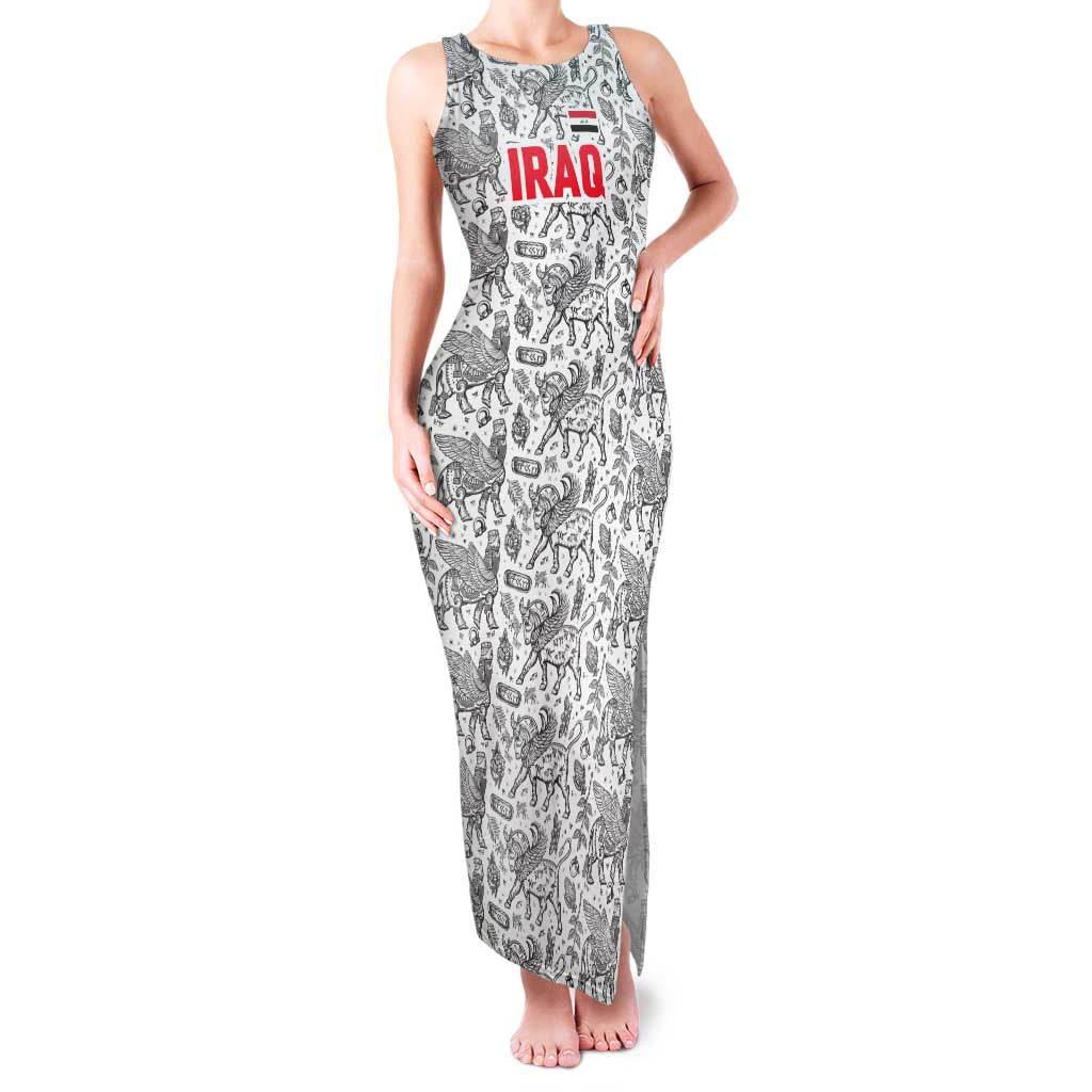 Iraq Ancient Mesopotamian Lamassu Family Matching Tank Maxi Dress and Hawaiian Shirt with Mythical Motif Design - Wonder Print Shop