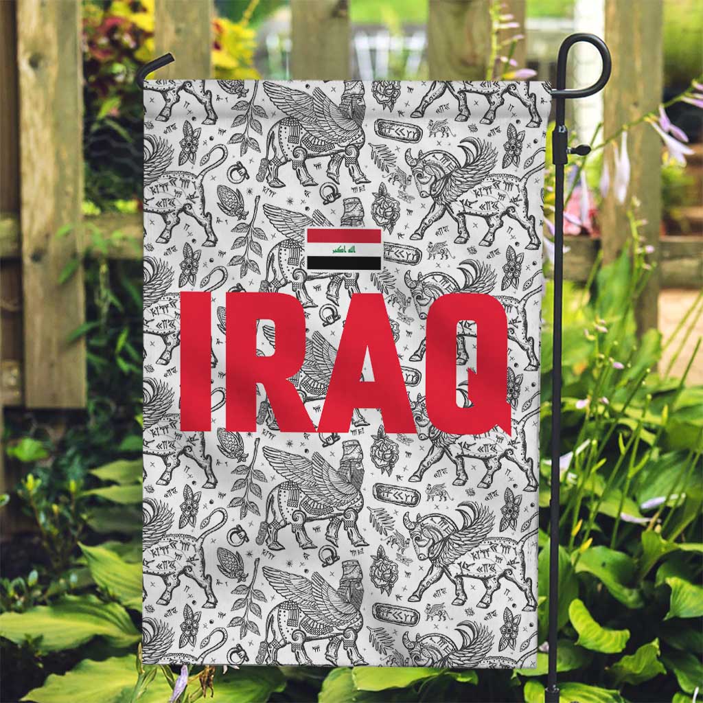 Iraq Ancient Mesopotamian Lamassu Garden Flag with Mythical Motif Design - Wonder Print Shop