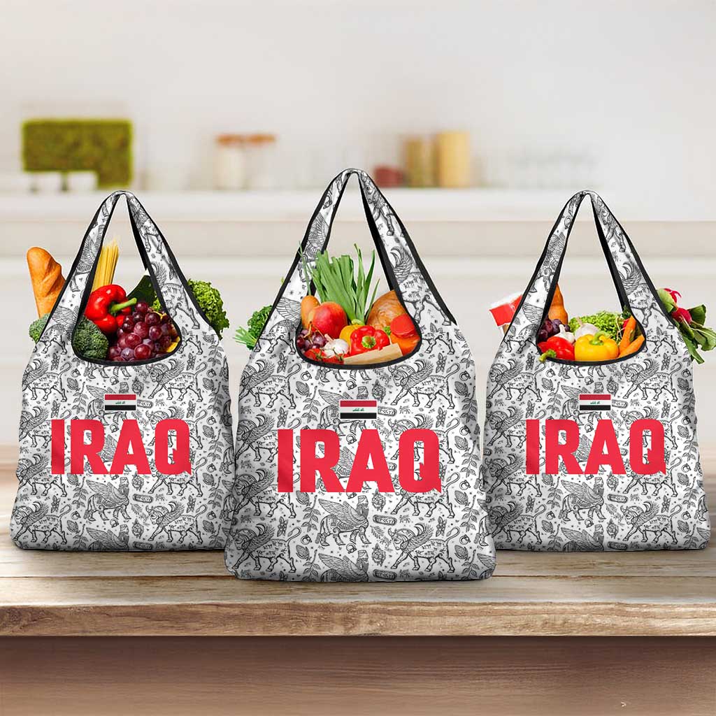 Iraq Ancient Mesopotamian Lamassu Grocery Bag with Mythical Motif Design - Wonder Print Shop