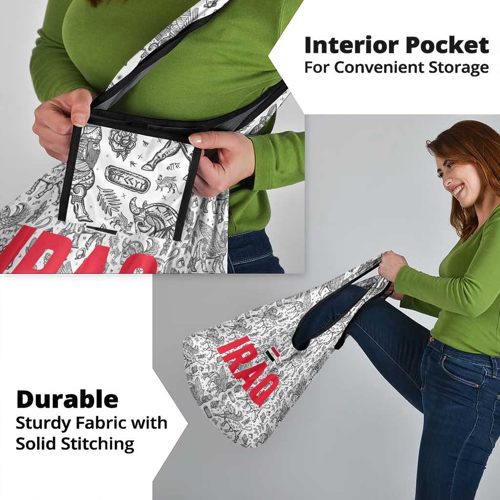 Iraq Ancient Mesopotamian Lamassu Grocery Bag with Mythical Motif Design - Wonder Print Shop