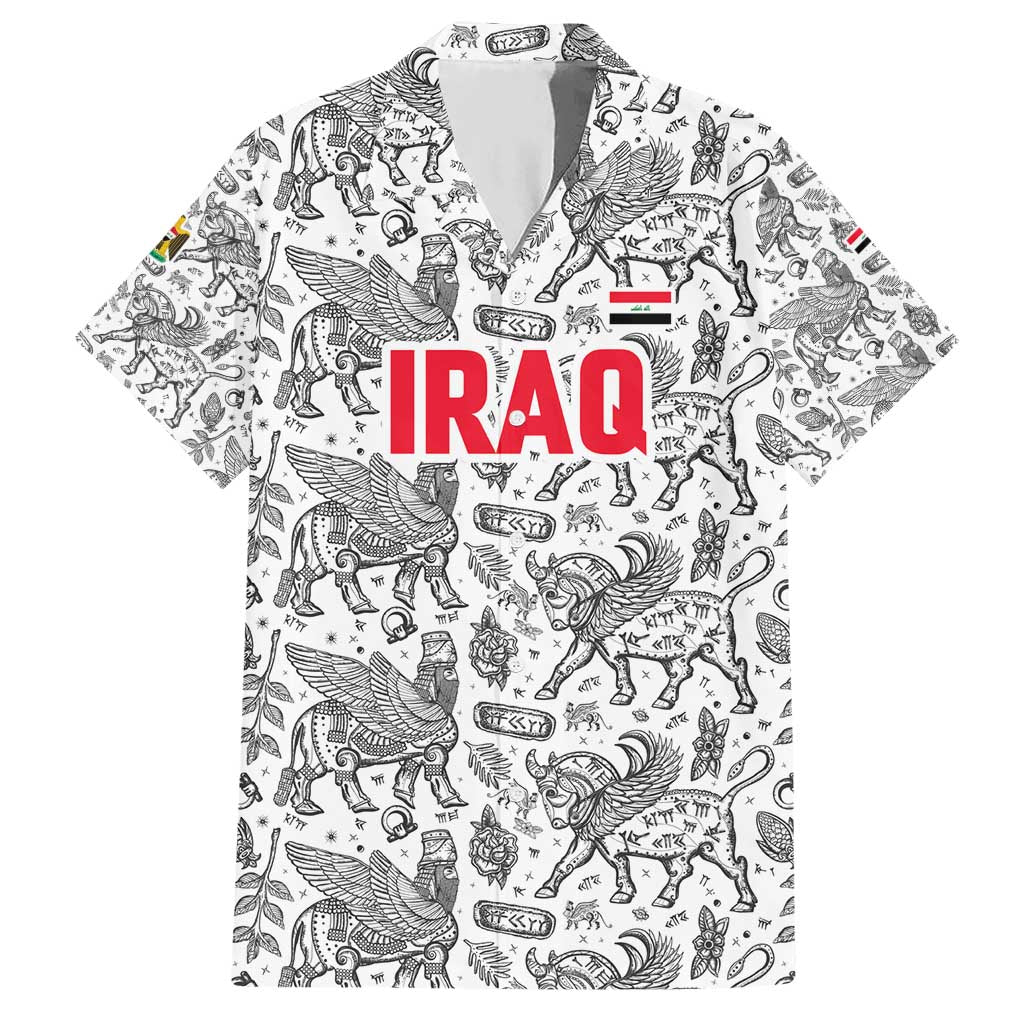 Iraq Ancient Mesopotamian Lamassu Hawaiian Shirt with Mythical Motif Design - Wonder Print Shop