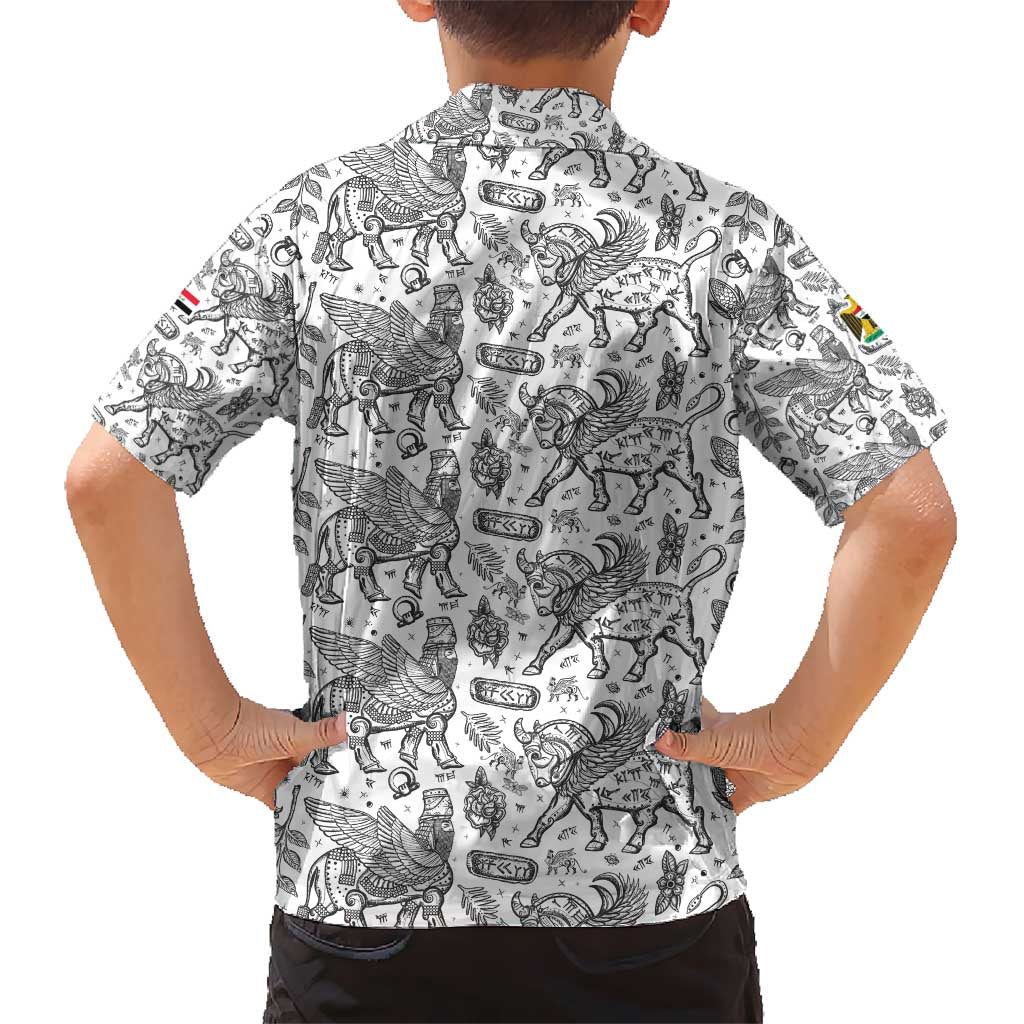 Iraq Ancient Mesopotamian Lamassu Hawaiian Shirt with Mythical Motif Design - Wonder Print Shop