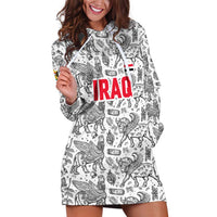 Iraq Ancient Mesopotamian Lamassu Hoodie Dress with Mythical Motif Design - Wonder Print Shop