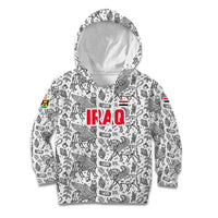 Iraq Ancient Mesopotamian Lamassu Kid Hoodie with Mythical Motif Design - Wonder Print Shop