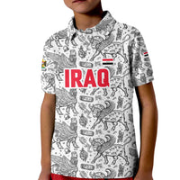 Iraq Ancient Mesopotamian Lamassu Kid Polo Shirt with Mythical Motif Design - Wonder Print Shop