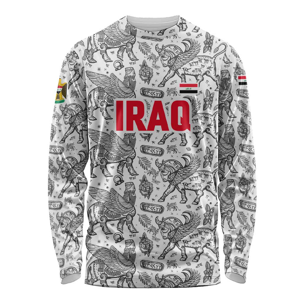 Iraq Ancient Mesopotamian Lamassu Long Sleeve Shirt with Mythical Motif Design - Wonder Print Shop