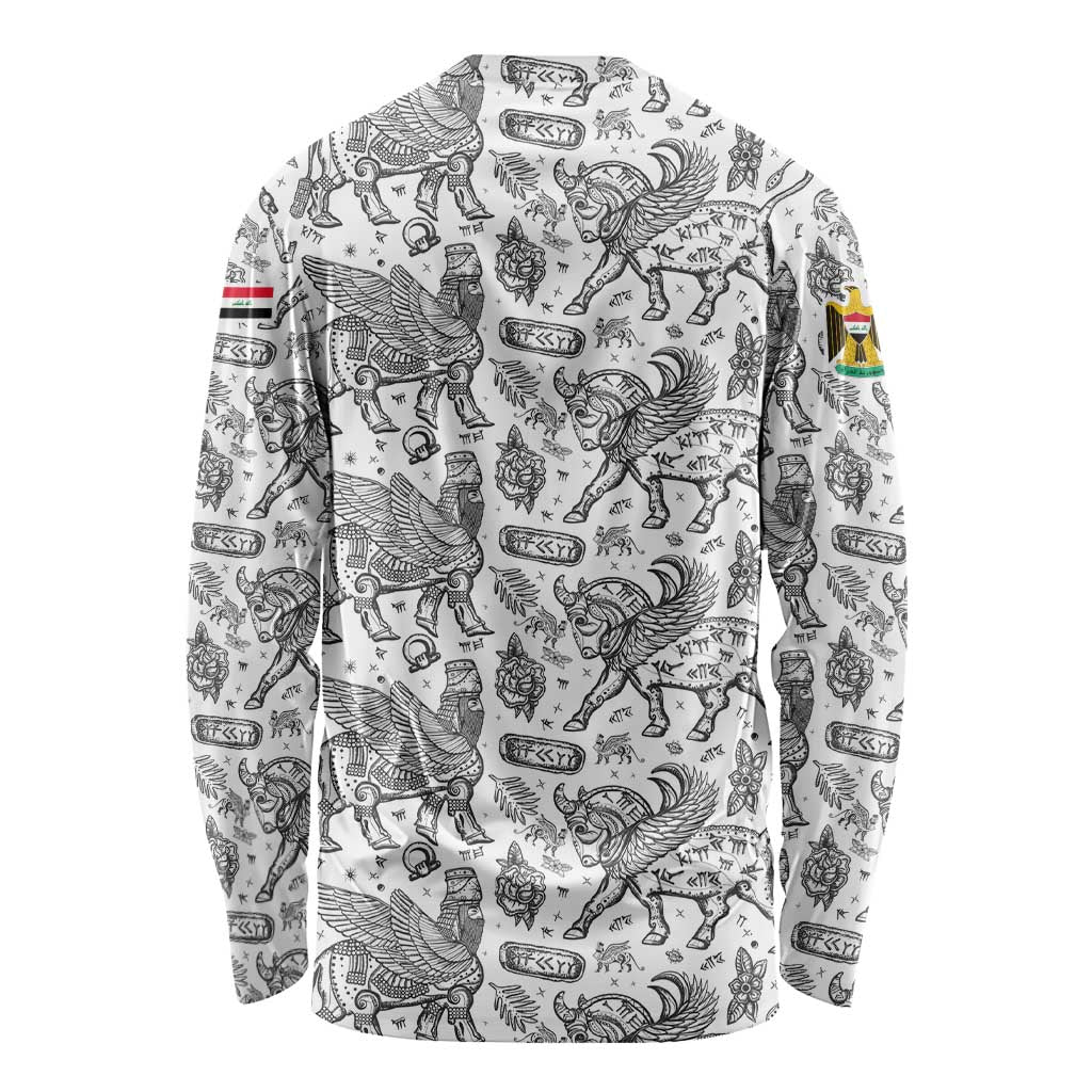 Iraq Ancient Mesopotamian Lamassu Long Sleeve Shirt with Mythical Motif Design - Wonder Print Shop