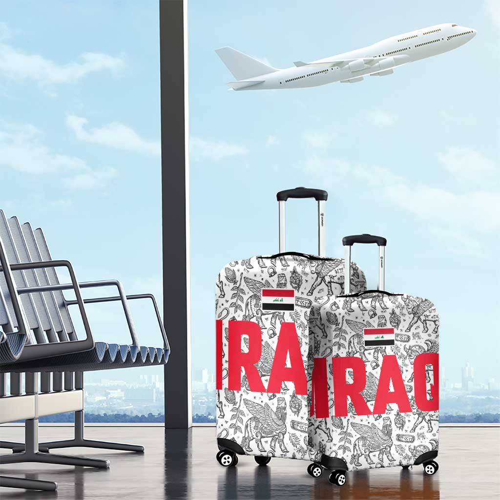 Iraq Ancient Mesopotamian Lamassu Luggage Cover with Mythical Motif Design - Wonder Print Shop