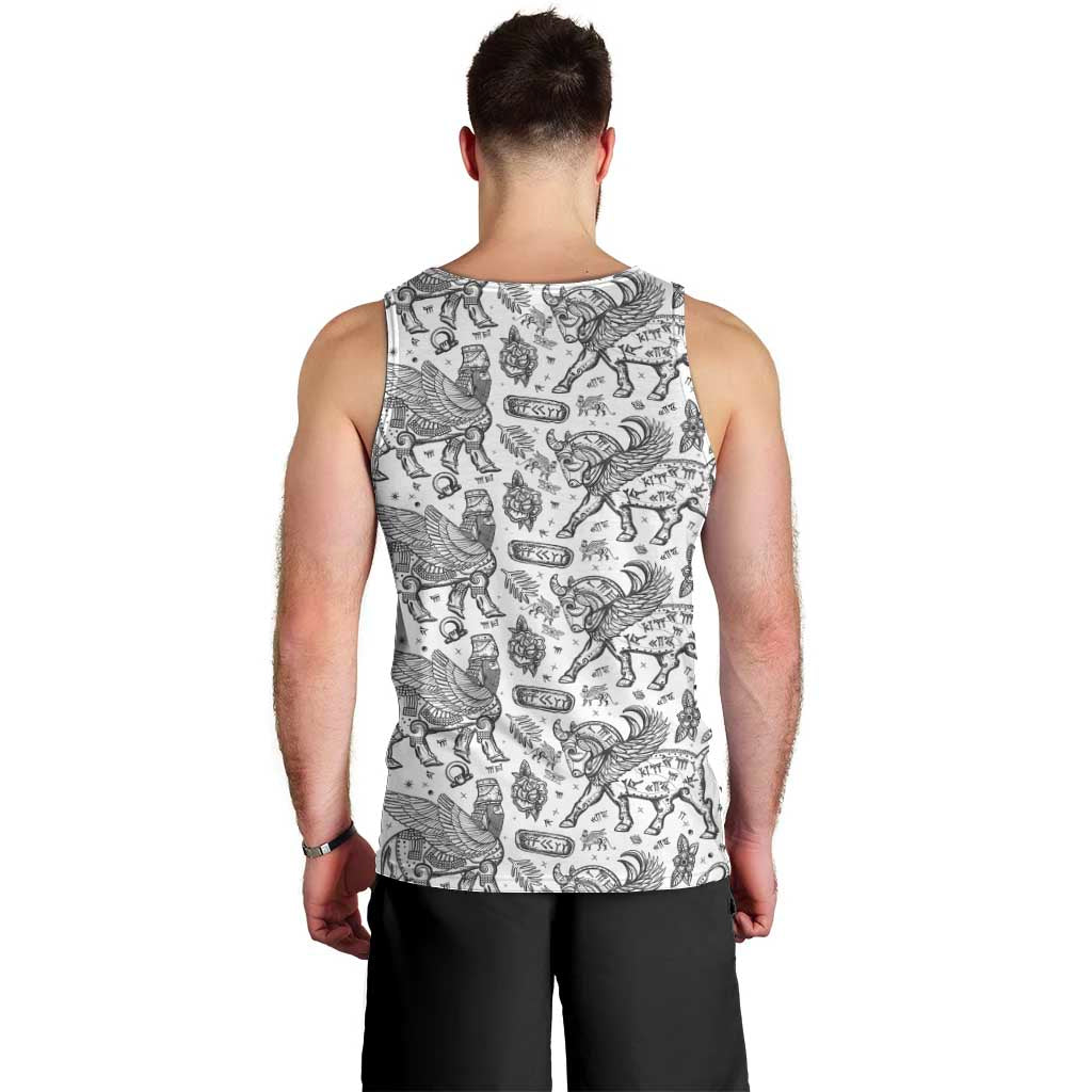Iraq Ancient Mesopotamian Lamassu Men Tank Top with Mythical Motif Design - Wonder Print Shop