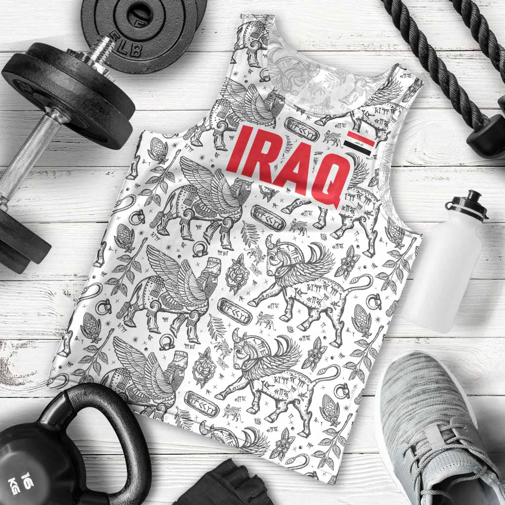 Iraq Ancient Mesopotamian Lamassu Men Tank Top with Mythical Motif Design - Wonder Print Shop