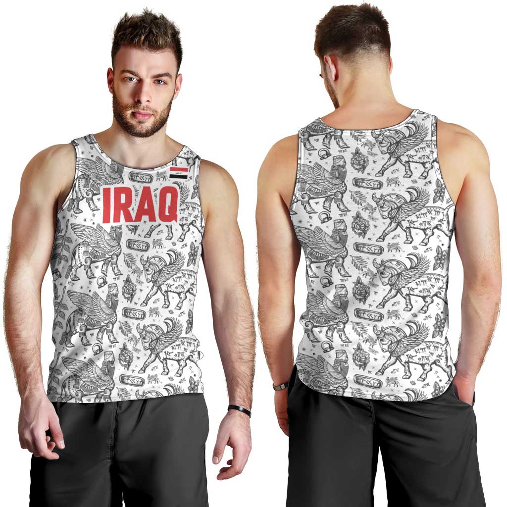 Iraq Ancient Mesopotamian Lamassu Men Tank Top with Mythical Motif Design - Wonder Print Shop
