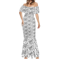Iraq Ancient Mesopotamian Lamassu Mermaid Dress with Mythical Motif Design - Wonder Print Shop