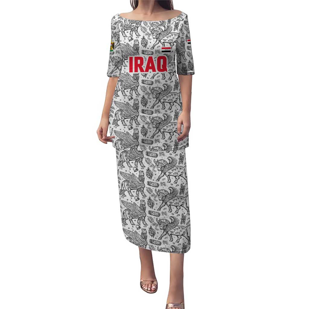 Iraq Ancient Mesopotamian Lamassu Puletasi with Mythical Motif Design - Wonder Print Shop