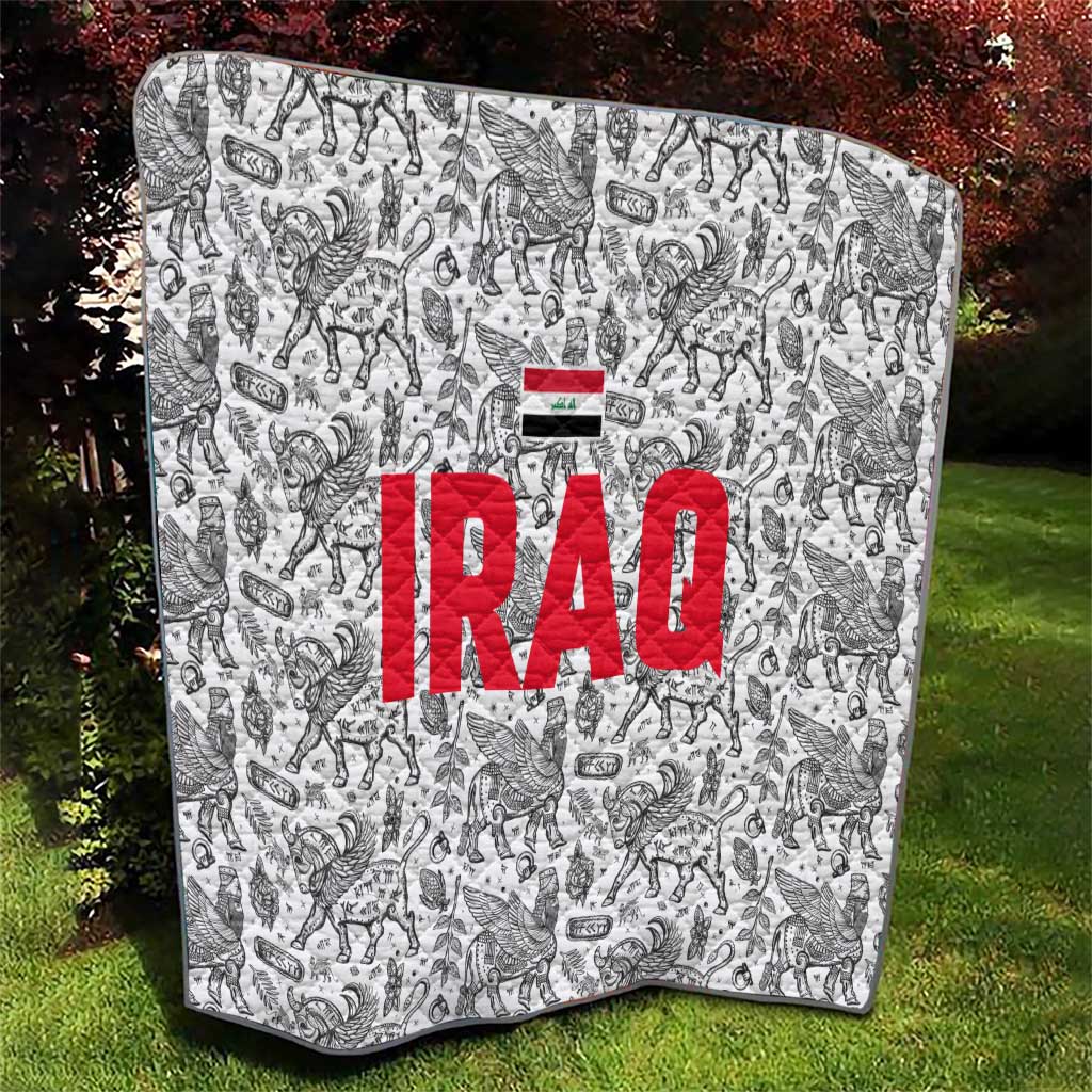 Iraq Ancient Mesopotamian Lamassu Quilt with Mythical Motif Design - Wonder Print Shop