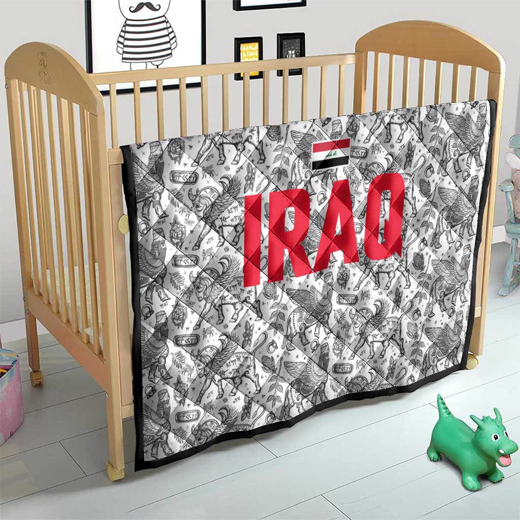 Iraq Ancient Mesopotamian Lamassu Quilt with Mythical Motif Design - Wonder Print Shop