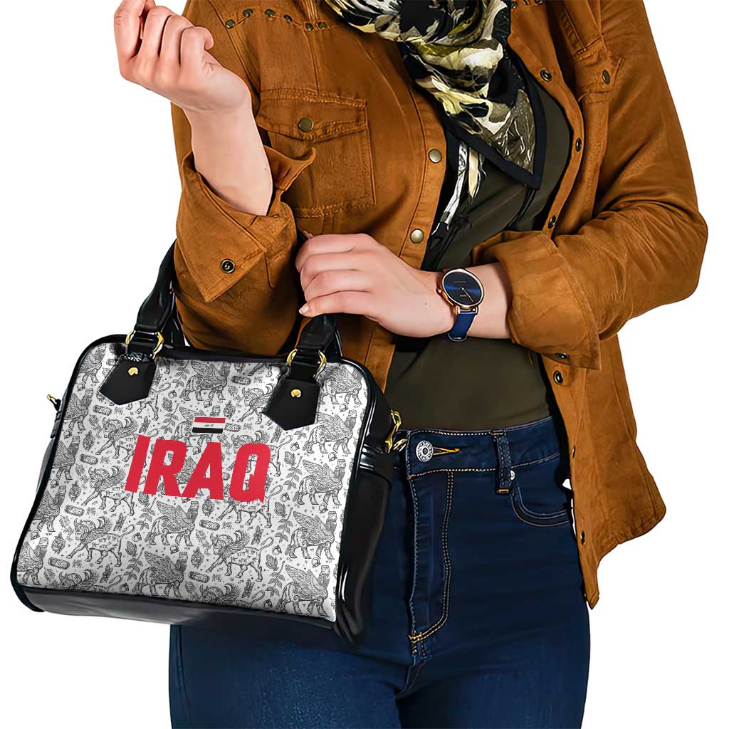 Iraq Ancient Mesopotamian Lamassu Shoulder Handbag with Mythical Motif Design - Wonder Print Shop